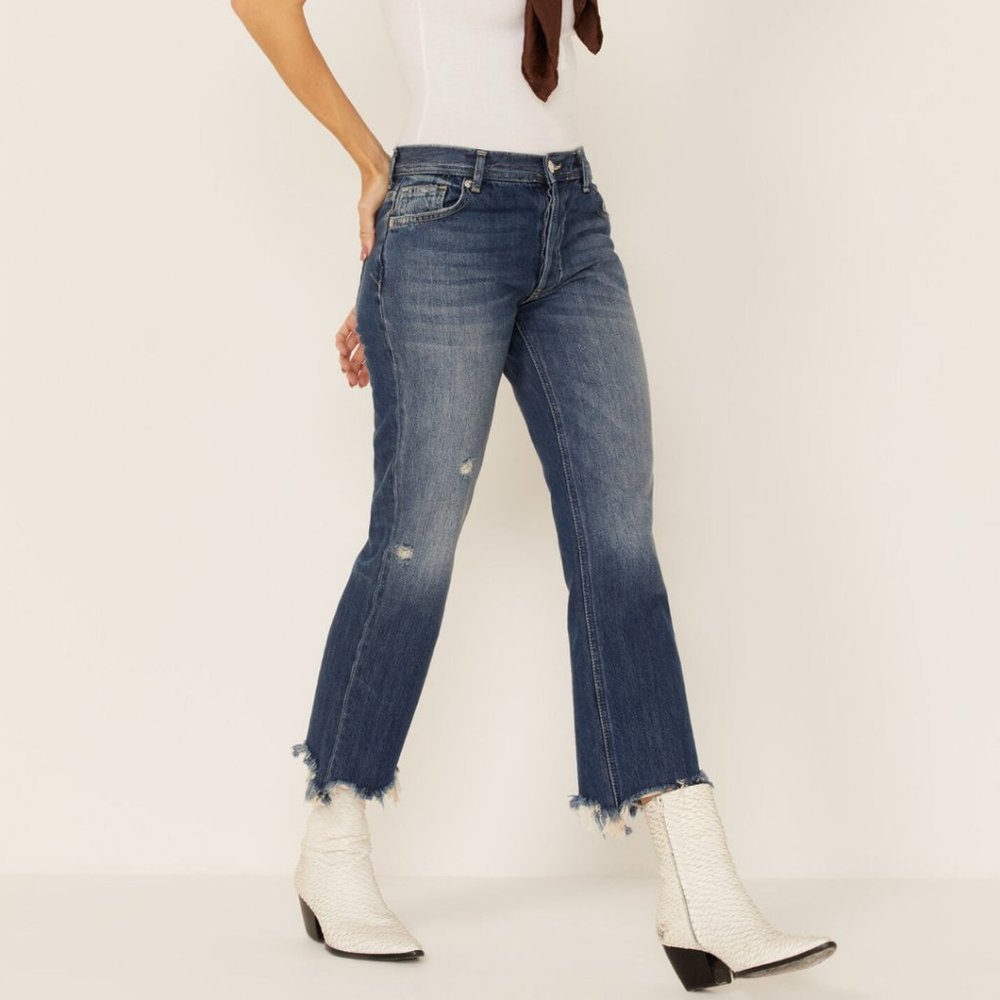 Free People Mid Rise Crop Jeans